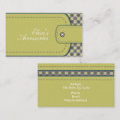 オリーブグリーン革のルックとパターンカスタム 名刺 (正面/裏面)