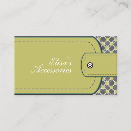 オリーブグリーン革のルックとパターンカスタム 名刺 (正面)