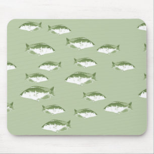 オリーブグリーン魚 マウスパッド