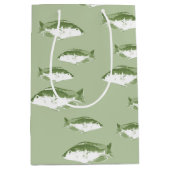 オリーブグリーン魚 ミディアムペーパーバッグ (正面)