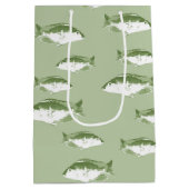 オリーブグリーン魚 ミディアムペーパーバッグ (裏面)