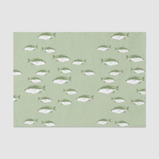 オリーブグリーン魚 薄葉紙 (正面)