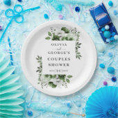オリーブグリーン エレガント カントリー フラワーのペアシャワーパーティー ペーパープレート (パーティー)