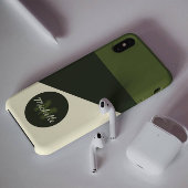 オリーブグリーン&クリーム古いお金の美学モノグラム Case-Mate iPhoneケース