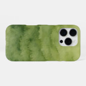 オリーブグリーン グラデーション 水彩画 iPhoneケース (裏面横)