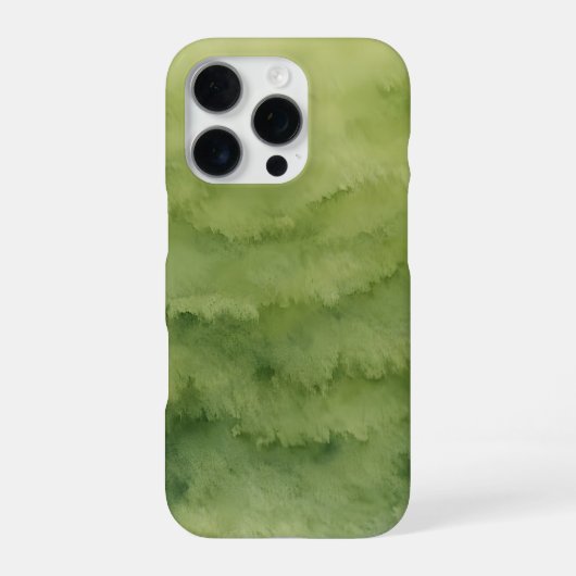 オリーブグリーン グラデーション 水彩画 iPhoneケース (裏面)