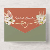 オリーブグリーン&テラコッタパンパスグラス結婚ズ オールインワン招待状 (裏面)