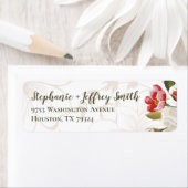 オリーブグリーン+ピンクマグノリアフローラ住所 シール (インサイチュ)