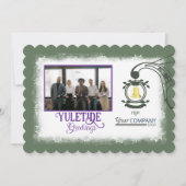 オリーブグリーン、プラムパープル金ゴールドベルカンパニーホリデー シーズンカード (正面)