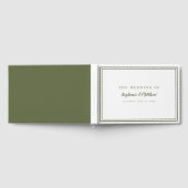 オリーブグリーン&ホワクラシックイシンプルトモダン結婚 ゲストブック (全面)