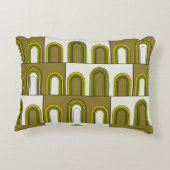 オリーブグリーン&マスタードイエローミッドセンチュリーモダンド アクセントクッション (裏面)