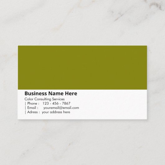 オリーブグリーン, "自然に根ざす" 名刺 (裏面)