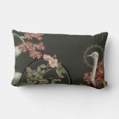 オリーブグリーン&金ゴールド芸術的フローラデザイン ランバークッション (裏面)