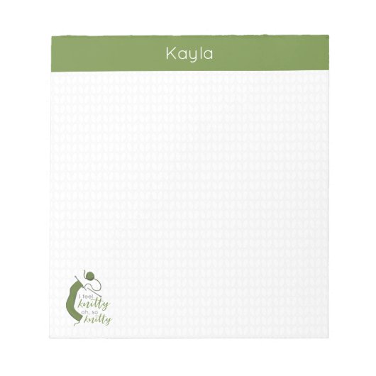 オリーブグリ感じーンニットでニット ノートパッド (正面)