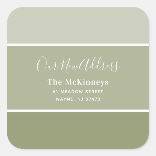 オリーブグリ絵を描ンスウォッチ新しい住所 スクエアシール (正面)