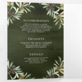 オリーブグローブウォーターカラートスカーニイタリ結婚アズ 三つ折り招待状 (内部最初)