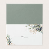 オリーブグローブグリーン結婚リー金ゴールド座席表 名刺 (外部フラット)