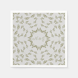 オリーブグ葉リーン結婚ズ自然オートメ素朴ールズ スタンダードカクテルナプキン