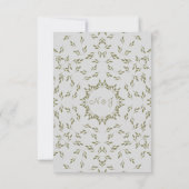 オリーブグ葉リーン結婚ズ自然オートメ素朴ールズ 出欠カード (裏面)