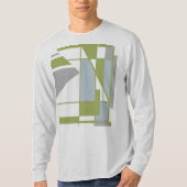 オリーブコンテンポラリーグレーモザイク幾何学模様 Tシャツ (正面)