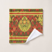 オリーブコンテンポラリーデザイン、錆び、金ゴールド バスタオルセット (ウォッシュタオル)