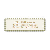 オリーブジンガムプレイドクリスマス差出人住所ラベル ラベル (正面)