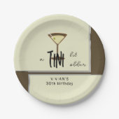 オリーブスタイリッシュグリーンモダン誕生日 ペーパープレート (正面)