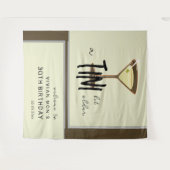 オリーブスタイリッシュマルティーニ誕生日へようこそ タペストリー (正面(横))