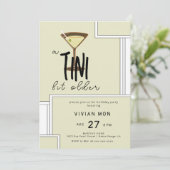オリーブスタイリッシュマーティーニアティニビット古い誕生日 招待状 (スタンド正面)