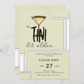 オリーブスタイリッシュマーティーニアティニビット古い誕生日 招待状 (正面/裏面)