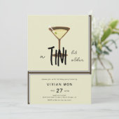 オリーブスタイリッシュマーティーニアティニビット古い誕生日 招待状 (スタンド正面)