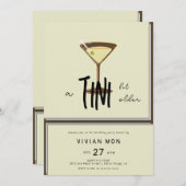オリーブスタイリッシュマーティーニアティニビット古い誕生日 招待状 (正面/裏面)