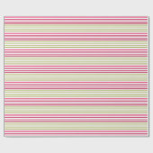 オリーブストライプのピンク ラッピングペーパー (フラット)