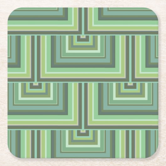 オリーブストライプグリーンはかりで測 スクエアペーパーコースター (正面)