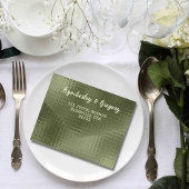 オリーブセージ緑きらめく背景QRコード オールインワン招待状