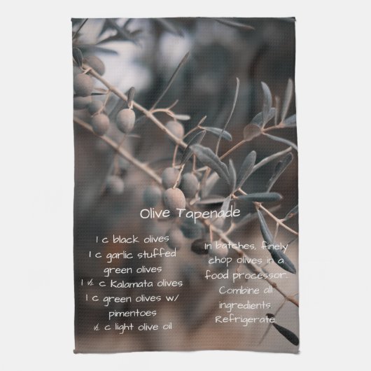 オリーブタペナードレシピ、手作り、キッチン キッチンタオル (縦)
