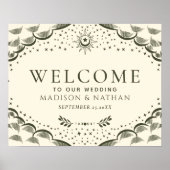 オリーブタロットカード結婚のウェルカムサイン ポスター (正面)