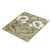 オリーブタンポピーフラワーデコ新しいフォークアート タイル (側面)