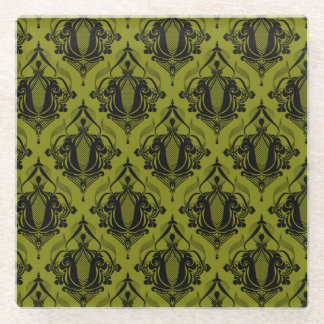 オリーブターキークラウンのガラスコースター ガラスコースター