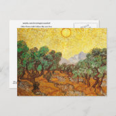オリーブツリーズイエロースカイ&サンファンゴッホファインアート ポストカード (正面/裏面)