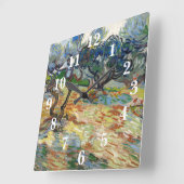 オリーブツリーズバイビンセント・ヴァン・ゴッホ スクエア壁時計 (傾斜)