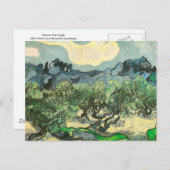 オリーブツリーズマウンテンランドスケープヴァンゴッホファインアート ポストカード (正面/裏面)
