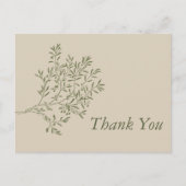オリーブツリーブランチ素朴とミニマルありがとう ポストカード (正面)