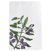 オリーブツリーブランチ |緑の紫 ミディアムペーパーバッグ (正面)