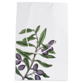 オリーブツリーブランチ |緑の紫 ミディアムペーパーバッグ (裏面)