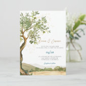 オリーブツリーユダヤ結婚式招待状 招待状 (スタンド正面)