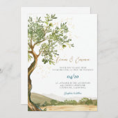 オリーブツリーユダヤ結婚式招待状 招待状 (正面/裏面)