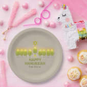 オリーブハヌカー（ユダヤ教）メノラー ペーパープレート (パーティー)