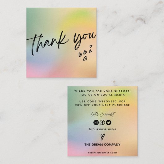 オリーブハートトレンディーメディア挿入名刺 スクエア名刺 (正面/裏面)