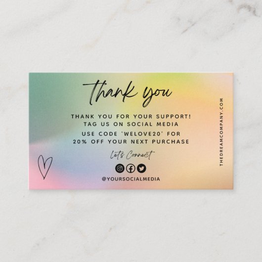 オリーブハートメディア感謝してい挿入ミニ名刺 名刺 (正面)